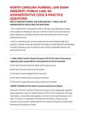 NORTH CAROLINA FUNERAL LAW EXAM 2026&sol;2027 &vert; PUBLIC LAW&comma; NC ADMINISTRATIVE CODE & PRACTICE QUESTIONS