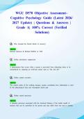 WGU D570 Objective Assessment&ndash; Cognitive Psychology Guide &lpar;Latest 2026&sol; 2027 Update&rpar; &vert; Questions & Answers &vert; Grade A&vert; 100&percnt; Correct &lpar;Verified Solutions&rpar;
