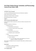 WGUD441 Medical Dosage Calculations and Pharmacology General Exam Study Guide