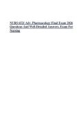 NURS 6521 Adv&period; Pharmacology Final Exam 2026&NewLine;Questions And Well-Detailed Answers&comma; Exam For&NewLine;Nursing