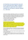 ATI PEDIATRICS PN EXAM UPDATED 2026&sol;2027 ACTUAL QUESTIONS AND CORRECT ANSWERS &vert; WITH COMPLETE QUESTIONS WITH CORRECT ANSWERS WITH RATIONALE&vert;VERIFIED&sol;&sol;GRADED A&plus;&sol;&sol; 100&percnt; PASS