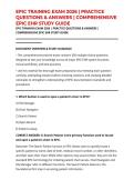 EPIC TRAINING EXAM 2026 &vert; PRACTICE QUESTIONS & ANSWERS &vert; COMPREHENSIVE EPIC EHR STUDY GUIDE