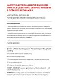 LADWP ELECTRICAL HELPER EXAM 2026 &vert; PRACTICE QUESTIONS&comma; VERIFIED ANSWERS & DETAILED RATIONALES