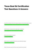 Texas Boat Ed Certification Test Questions & Answers &vert; Study Guide & Practice Test 2026&sol;2027