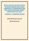 DENTAL LAWS AND INFECTION CONTROL FOR NORTH CAROLINA DENTAL BOARD EXAMINATION &vert; COMPREHENSIVE EXAM PREP&comma; PRACTICE QUESTIONS&comma; CORRECT ANSWERS AND STUDY GUIDE
