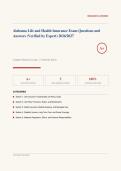 Alabama Life and Health Insurance Exam Actual Exam 2026&sol;2027 &ndash; 100&percnt; Verified Questions with Expert Answers &vert; Detailed Rationales &ndash; Pass Guaranteed &ndash; A&plus; Graded