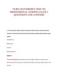 NURS 110 INTRODUCTION TO&NewLine;PROFESSIONAL NURSING EXAM 3&NewLine;QUESTIONS AND ANSWERS