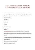 NURS 110 PROFESSIONAL NURSING&NewLine;EXAM 2 QUESTIONS AND ANSWERS