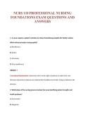 NURS 110 PROFESSIONAL NURSING&NewLine;FOUNDATIONS EXAM QUESTIONS AND&NewLine;ANSWERS