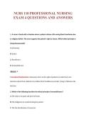NURS 110 Exam Compilations with Complete & Verified Solutions