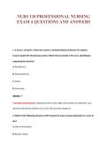 NURS 110 PROFESSIONAL NURSING&NewLine;EXAM 4 QUESTIONS AND ANSWERS