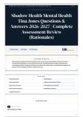 Shadow Health Mental Health Tina Jones Questions & Answers 2026-2027 Complete Assessment Review &lpar;Rationales&rpar;