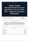 Shadow Health Musculoskeletal Tina Jones Questions & Answers 2026-2027 Updated Assessment &lpar;Rationales&rpar;
