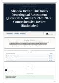 Shadow Health Tina Jones Neurological Assessment Questions & Answers 2026-2027 Comprehensive Review &lpar;Rationales&rpar;