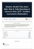 Shadow Health Tina Jones Hair&comma; Skin & Nails Questions & Answers 2026-2027 Verified Assessment &lpar;Rationales&rpar;