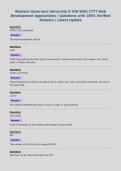 Western Governors University D 426 WGU C777 Web&NewLine;Development Applications &vert; Questions with 100&percnt; Verified&NewLine;Answers &vert; Latest Update