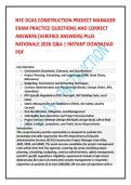 NYC DCAS CONSTRUCTION PROJECT MANAGER EXAM PRACTICE QUESTIONS AND CORRECT ANSWERS &lpar;VERIFIED ANSWERS&rpar; PLUS RATIONALE 2026 Q&A