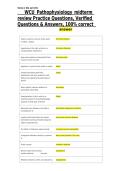 WCU Pathophysiology midterm review Practice Questions&comma; Verified Questions & Answers&comma; 100&percnt; correct  