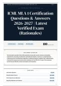 ICML MLA 1 Certification Questions & Answers 2026&sol;2027 Latest Verified Exam &lpar;Rationales&rpar;