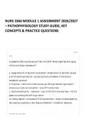 NURS 3366 MODULE 1 ASSIGNMENT 2026&sol;2027 &ndash; PATHOPHYSIOLOGY STUDY GUIDE&comma; KEY CONCEPTS & PRACTICE QUESTIONS