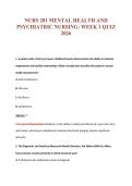 NURS 201 MENTAL HEALTH AND&NewLine;PSYCHIATRIC NURSING&colon; WEEK 1 QUIZ&NewLine;2026
