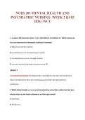 NURS 201 MENTAL HEALTH AND&NewLine;PSYCHIATRIC NURSING&colon; WEEK 2 QUIZ&NewLine;2026 &vert; WCU