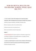 NURS 201 MENTAL HEALTH AND&NewLine;PSYCHIATRIC NURSING&colon; WEEK 3 QUIZ&NewLine;2026 &vert; WCU