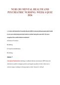 NURS 201 MENTAL HEALTH AND&NewLine;PSYCHIATRIC NURSING&colon; WEEK 4 QUIZ&NewLine;2026