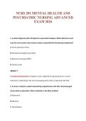 NURS 201 MENTAL HEALTH AND&NewLine;PSYCHIATRIC NURSING ADVANCED&NewLine;EXAM 2026