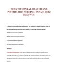 NURS 201 MENTAL HEALTH AND&NewLine;PSYCHIATRIC NURSING&colon; EXAM 3 QUIZ&NewLine;2026 &vert; WCU