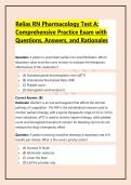 Relias RN Pharmacology Test A&colon; Comprehensive Practice Exam with Questions&comma; Answers&comma; and Rationales