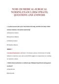 NURS 120 Exam Compilations with Complete & Verified Solutions