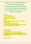 Midterm Exam V1&colon; NR 605&sol; NR605 &lpar;New &NewLine;2025&sol; 2026 Update&rpar; Diagnosis & &NewLine;Management in Psychiatric Mental Health &NewLine;Across the Lifespan I Review&vert; Questions & &NewLine;Answers&vert; Grade A&vert; 100&percnt; Correct &lpar;Verified &NewLine;Solutions&rpar;- Chamberlain 