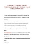 NURS 120 &vert; INTRODUCTION TO&NewLine;MEDICAL-SURGICAL NURSING &vert; EXAM&NewLine;1 STUDY GUIDE 2026