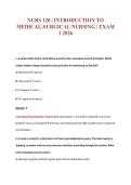 NURS 120 &vert; INTRODUCTION TO&NewLine;MEDICAL-SURGICAL NURSING &vert; EXAM&NewLine;1 2026