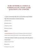 NURS 120 MEDICAL-SURGICAL&NewLine;NURSING EXAM 2 STUDY GUIDE&NewLine;QUESTIONS AND ANSWERS