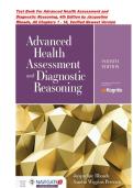 Test Bank For Advanced Health Assessment and Diagnostic Reasoning&comma; 4th Edition by Jacqueline Rhoads&vert; ISBN-13 978-1284170313 &vert;  All Chapters 1 - 18&comma; Verified Newest Version 