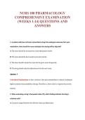 NURS 180 PHARMACOLOGY&NewLine;COMPREHENSIVE EXAMINATION&NewLine;&lpar;WEEKS 1-14&rpar; QUESTIONS AND&NewLine;ANSWERS