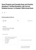 Texas Property and Casualty Exam and Practice Questions &vert; Verified Questions with Correct Detailed Answers &vert; A Graded &vert; 2026 Actual Exam