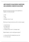 ARRT REGISTRY EXAM REVIEW QUESTIONS&NewLine;AND ANSWERS COMPLETE SOLUTIONS