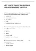 ARRT REGISTRY EXAM REVIEW QUESTIONS&NewLine;AND ANSWERS COMPLETE SOLUTIONS