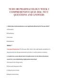 NURS 180 PHARMACOLOGY WEEK 1&NewLine;COMPREHENSIVE QUIZ 2026 &vert; WCU&NewLine;QUESTIONS AND ANSWERS