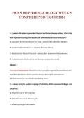 NURS 180 PHARMACOLOGY WEEK 5&NewLine;COMPREHENSIVE QUIZ 2026