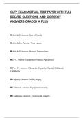 CLFP EXAM ACTUAL TEST PAPER WITH FULL&NewLine;SOLVED QUESTIONS AND CORRECT&NewLine;ANSWERS GRADED A PLUS