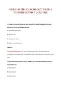 NURS 180 PHARMACOLOGY WEEK 4&NewLine;COMPREHENSIVE QUIZ 2026