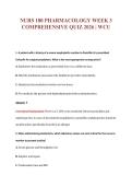 NURS 180 PHARMACOLOGY WEEK 3&NewLine;COMPREHENSIVE QUIZ 2026 &vert; WCU