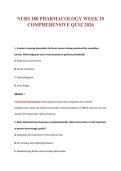 NURS 180 PHARMACOLOGY WEEK 10&NewLine;COMPREHENSIVE QUIZ 2026