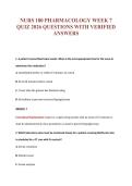 NURS 180 PHARMACOLOGY WEEK 7&NewLine;QUIZ 2026 QUESTIONS WITH VERIFIED&NewLine;ANSWERS