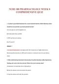 NURS 180 PHARMACOLOGY WEEK 8&NewLine;COMPREHENSIVE QUIZ