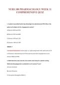 NURS 180 PHARMACOLOGY WEEK 11&NewLine;COMPREHENSIVE QUIZ
